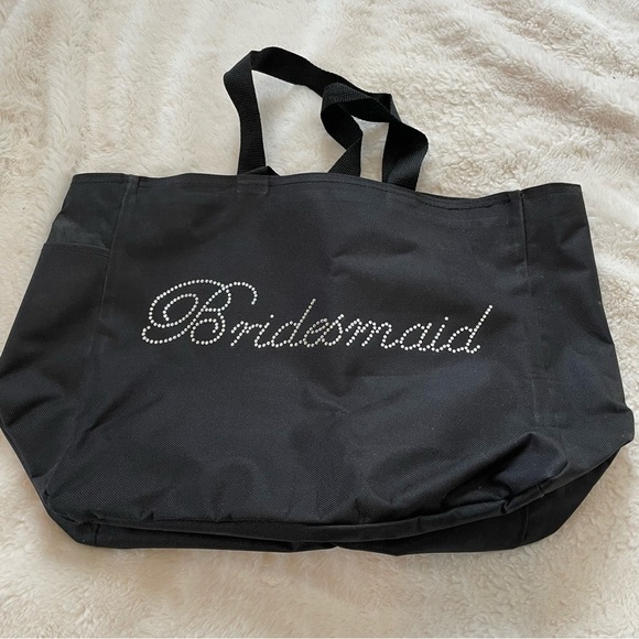 Source Unknown Handbags - Elevate Your Bridal Party with Our 12x18 Rhinestone Bridesmaid Tote Bag in Black